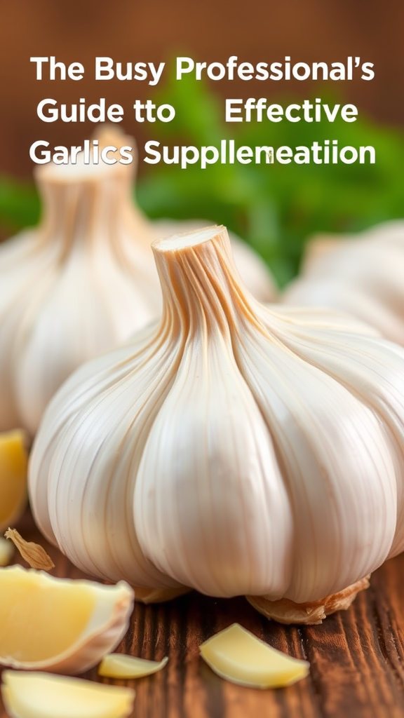 The Busy Professional's Guide To Effective Garlic Supplementation